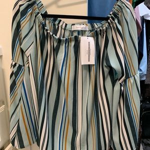 Off the shoulder striped blouse